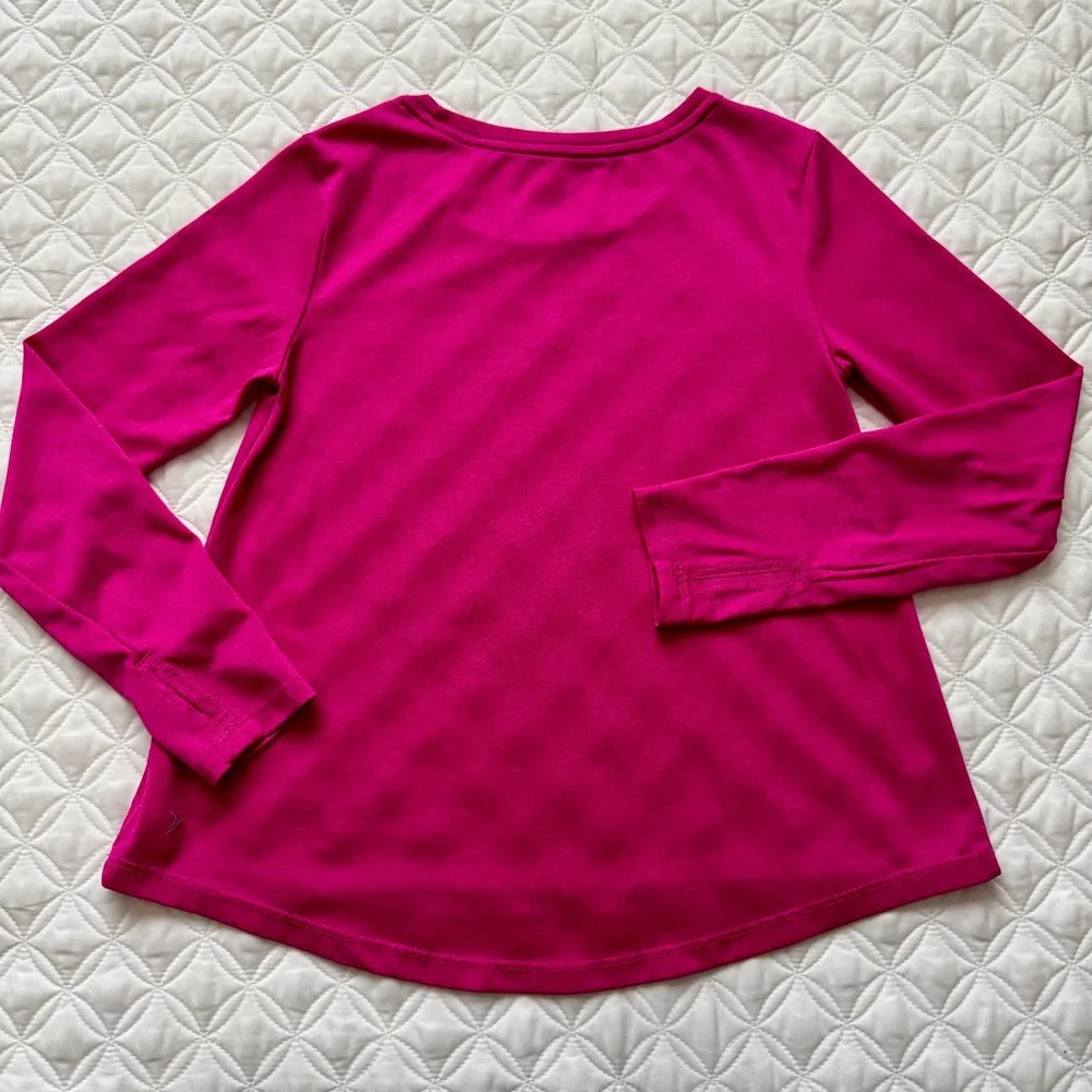 Old Navy Active Girls Go-Dry Crew Long Sleeve Shirt Pink Size Medium 8